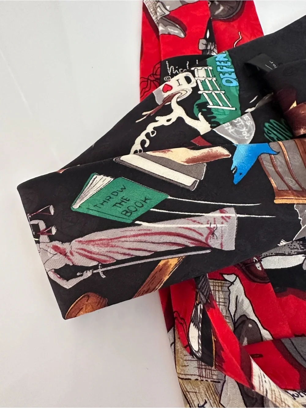 Lot of 2 Vintage 90s Nicole Miller 100% Silk Novelty Legal Neckties Hand Sewn